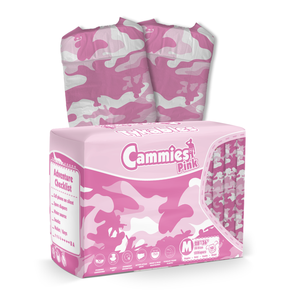 Cammies Pink Diapers | Adult Diapers With Tabs – Tykables