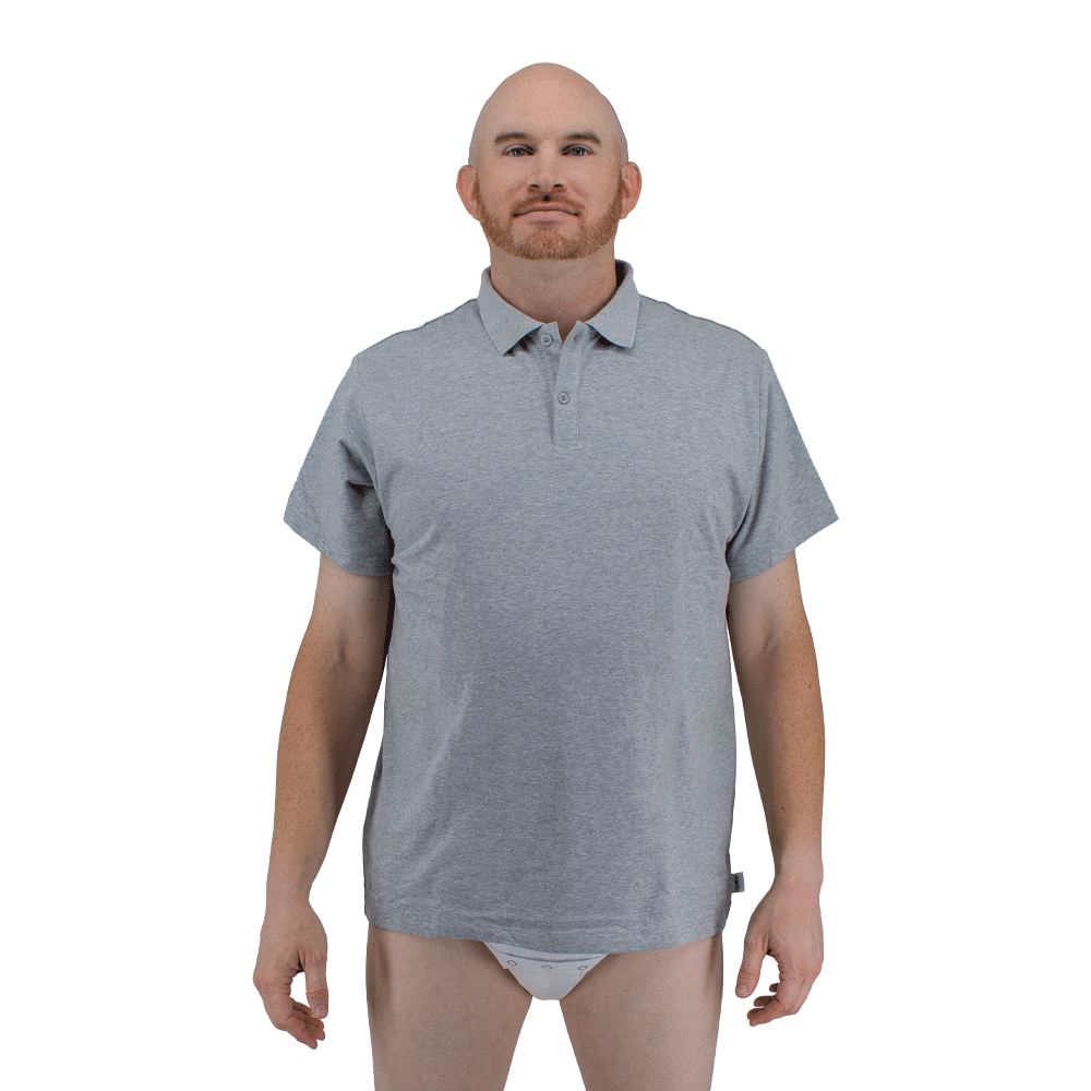 Grey Snappies Polo