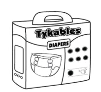 Illustration of a box of diapers
